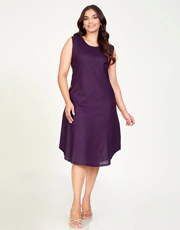 Linen Sleeveless Dress with Pockets