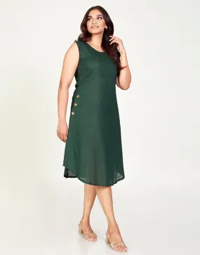 Linen Sleeveless Dress with Pockets