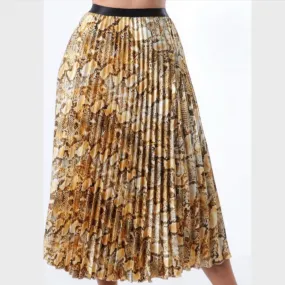 Linstead Animal Print Pleated Skirt