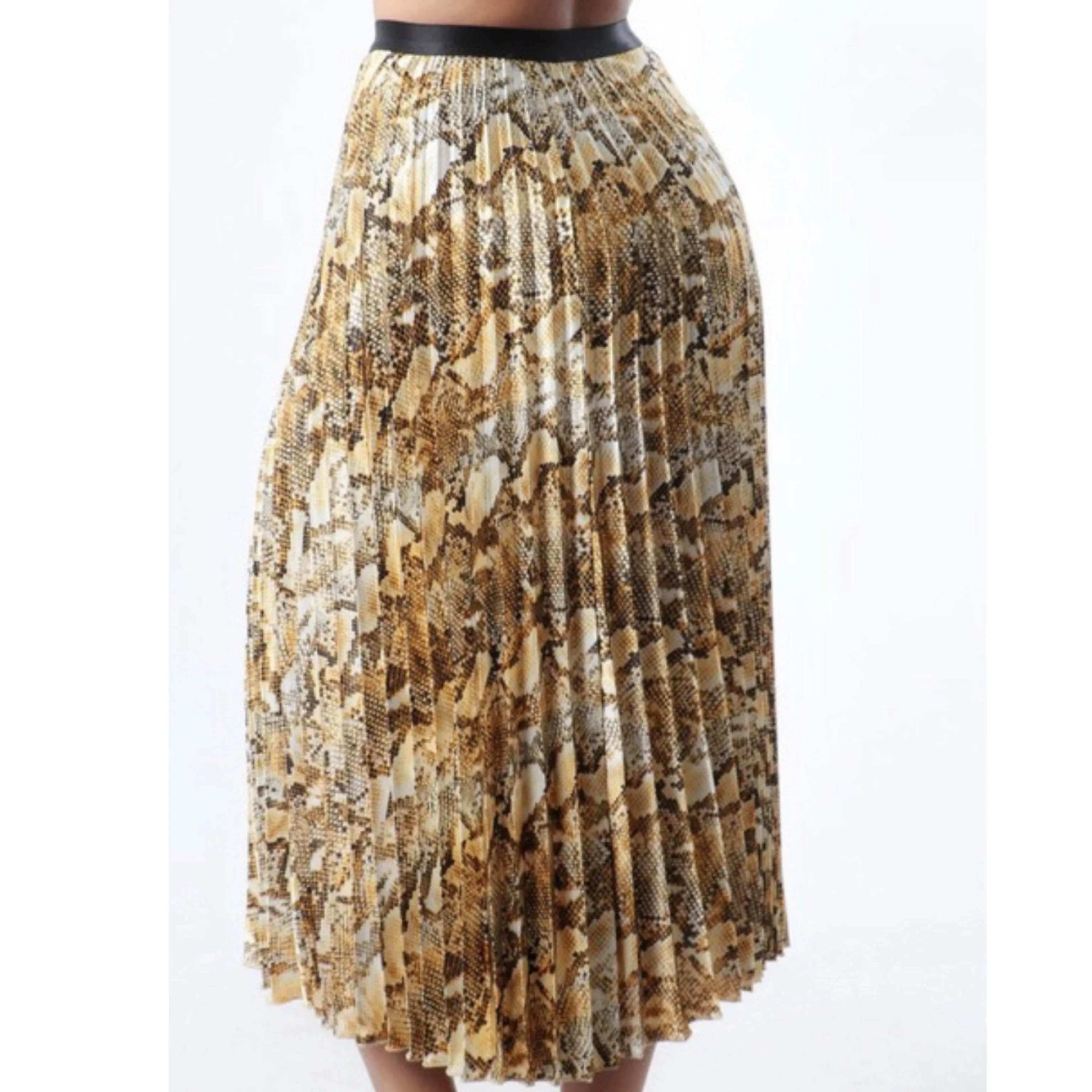 Linstead Animal Print Pleated Skirt