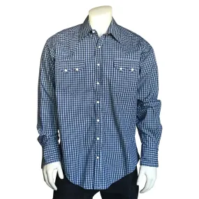 Men's Pima Cotton Blue & White Check Western Shirt