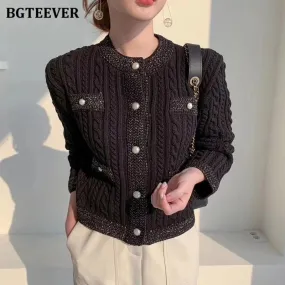 o-neck Knitted Cardigans