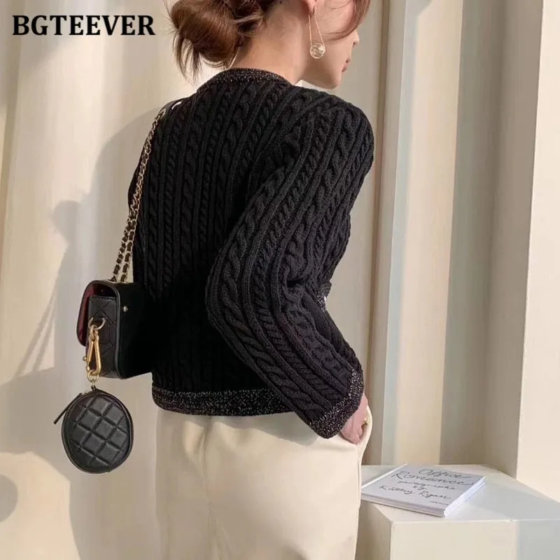 o-neck Knitted Cardigans