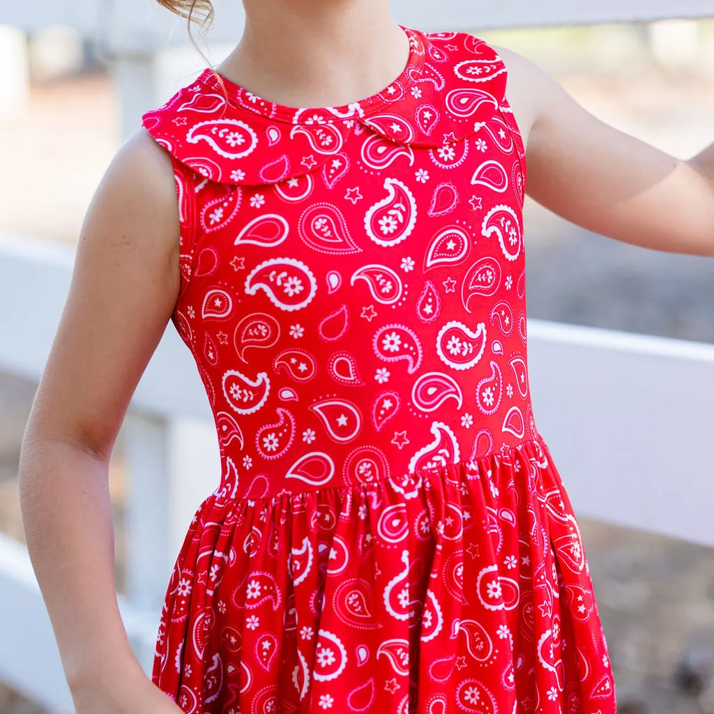 Paisley Sleeveless Twirl Dress