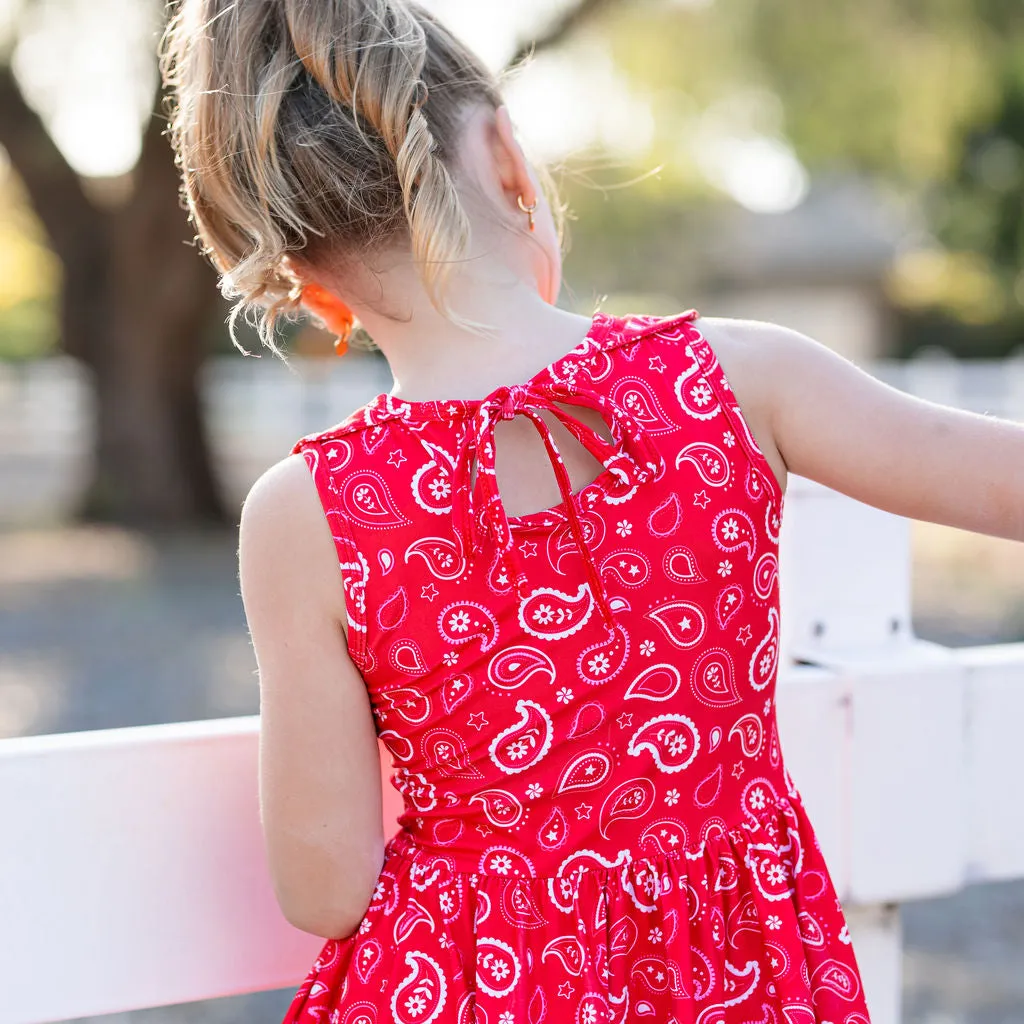 Paisley Sleeveless Twirl Dress