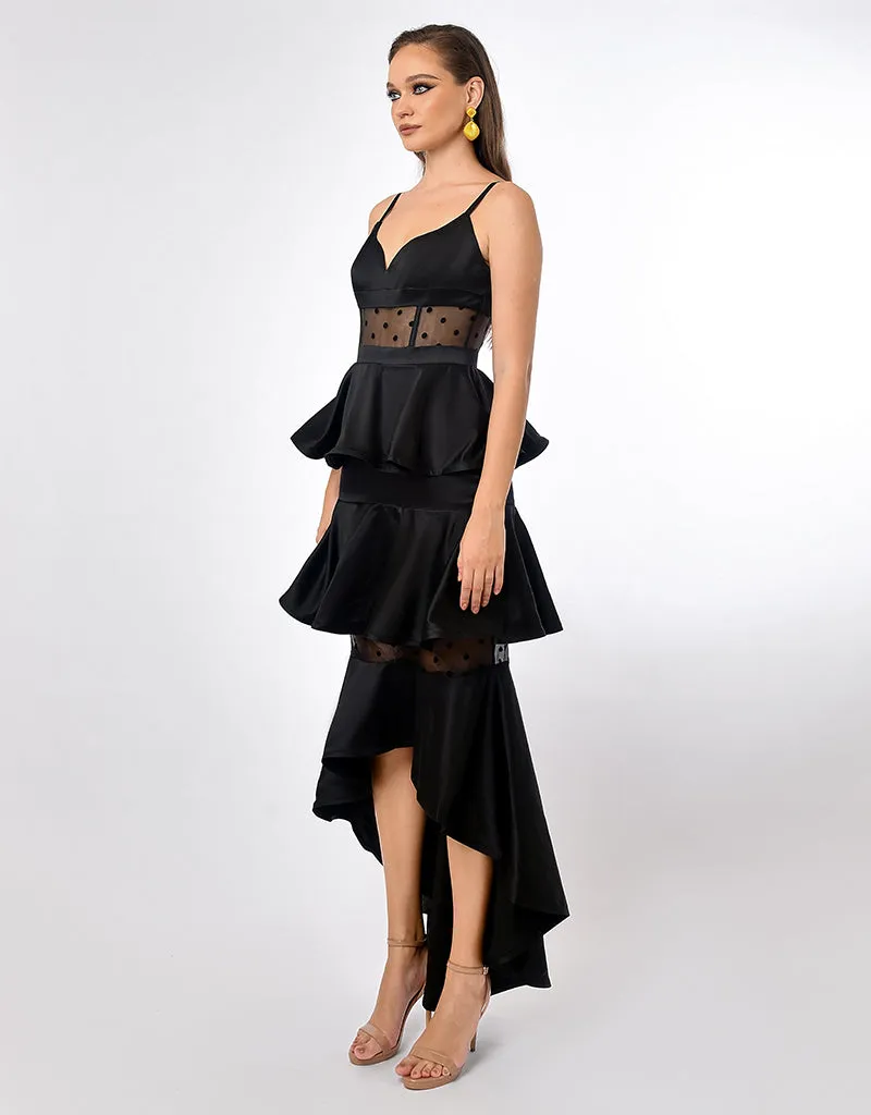 RAYNE POLKA DOT TIERED DRESS B70D30HL