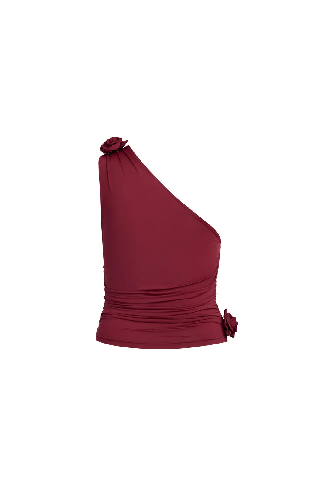 RENDEZVOUS ONE SHOULDER TOP - GARNET