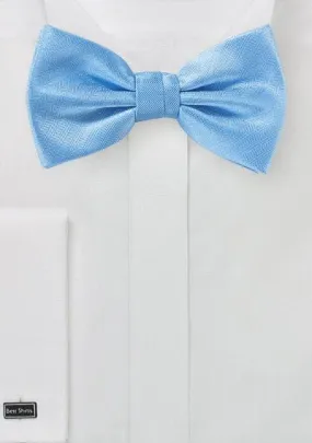 Sky Blue Herringbone Bowtie