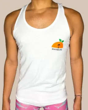 Unisex White Sun's Out Buns Out Summer Tank Top